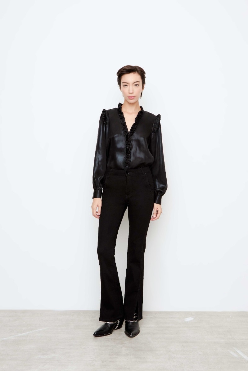 PANTALON BOOTCUT BLACK SLITS