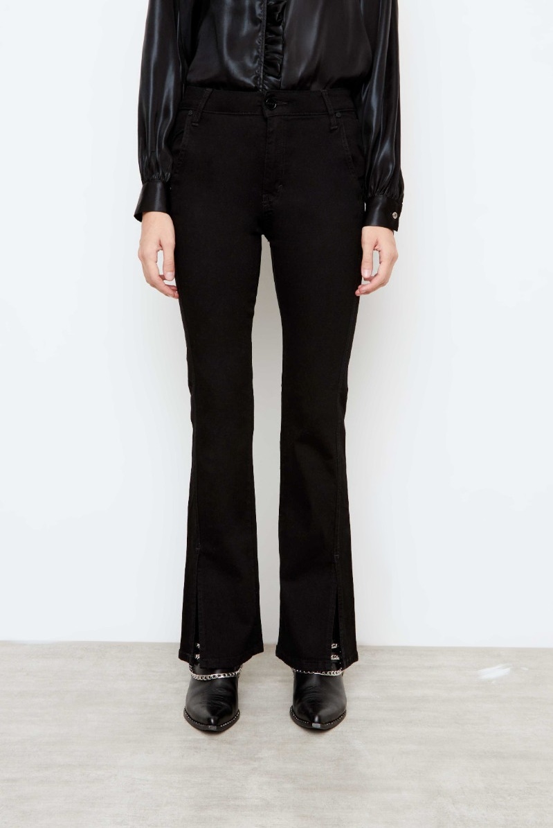 PANTALON BOOTCUT BLACK SLITS