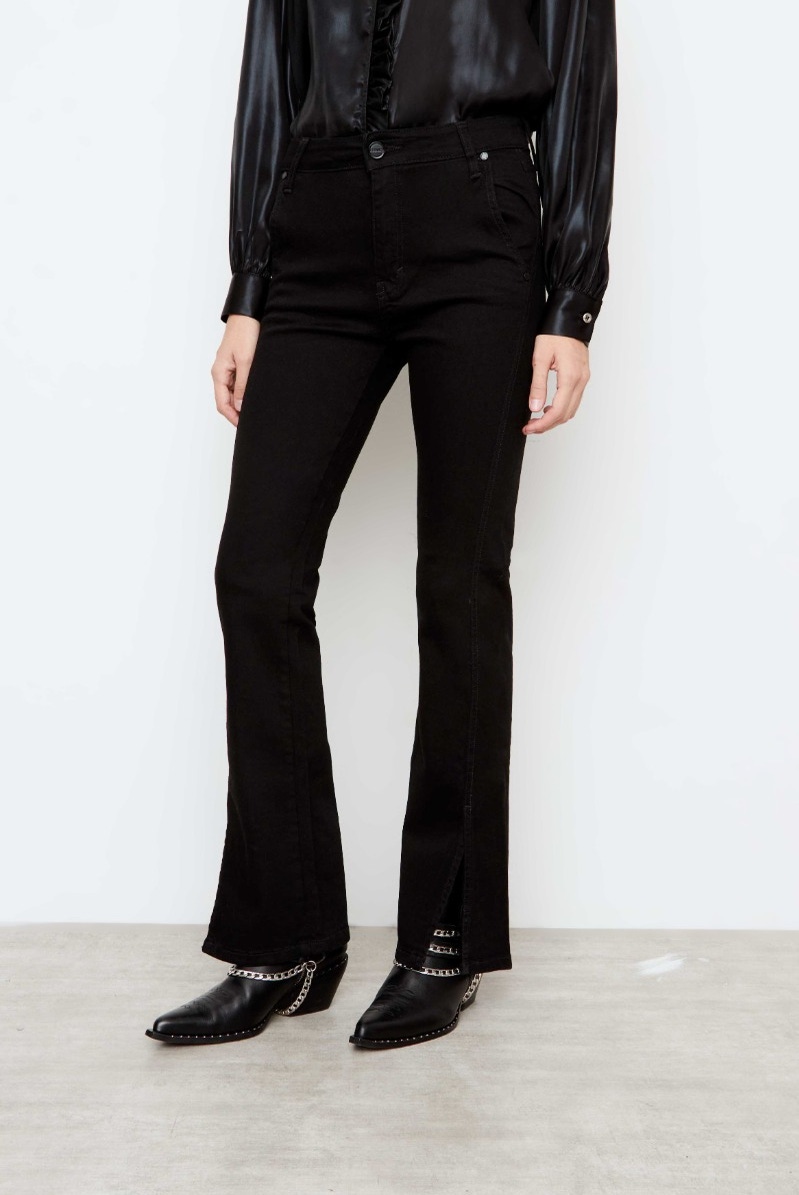 PANTALON BOOTCUT BLACK SLITS