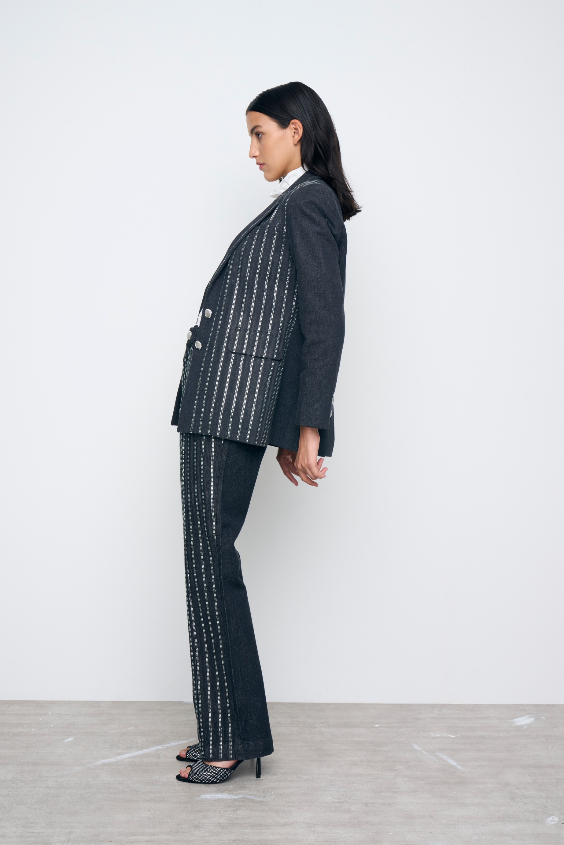 PANTALÓN TAILOR BLACK SHINY STRIPES