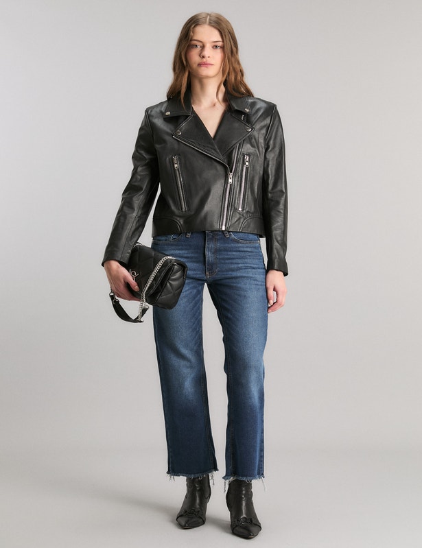 JEANS BOOTCUT CROP BLUE                                                                              