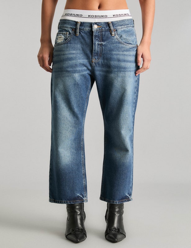 JEAN REAL CROPPED BLUE                                                                               