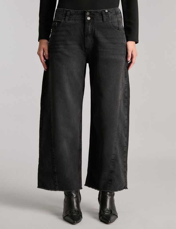 JEANS BARREL ULLA BLACK                                                                              