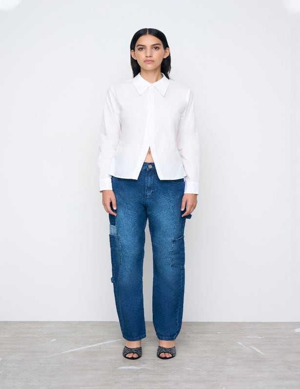 JEANS GWEN CARGO BLUE
